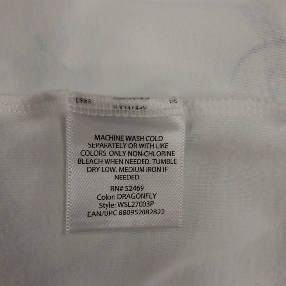 Size Small (4/6) ladies White Stag white/blue/purple dragonfly short sleeve top - Picture 8 of 8